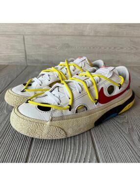 Nike Off-White Blazer Low ‘77 University Red Mens White Yellow US 9 DH7863-100